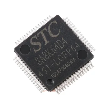 1бр нов оригинален микропроцесор STC8A8K64D4-45I-LQFP64 1T 8051 чип на микроконтролера
