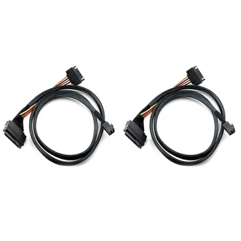 2 вградени кабел Mini SAS HD 12G до U. 2 /СФФ-8643-СФФ-8639 дължина от 0,5 м, с 15-пинов захранване SATA, подходящи за SSD U. 2