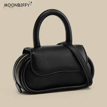 2023 Малка чанта на точки Нова тенденция дизайн на Мека Европейската дамски модерна чанта през рамо Lady Split Leather Messenger