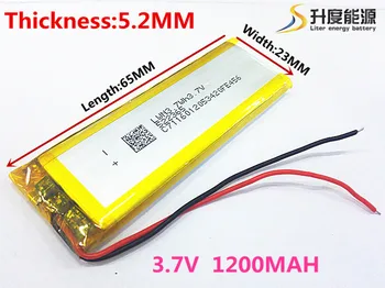 3,7 На 1200 ма 522365 литиево-полимерни Li-Po литиево-йонни акумулаторни батерии за Mp3 MP4, MP5 GPS