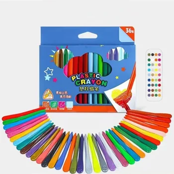 36ШТ Триъгълна цветни моливи, сигурен нетоксичен триъгълни цветен молив за ученици, детски Канцеларски материали, играчки за рисуване