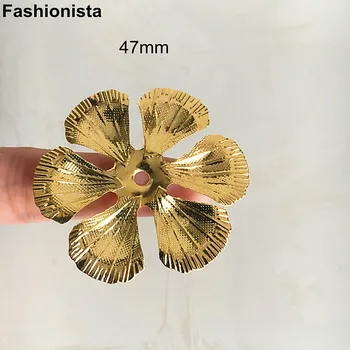 50 бр - Големи метални цветя 47 мм от злато, с 6 венчелистчета, капачки от мъниста за бижута, Ръчно изработени, намира за бижута -Y