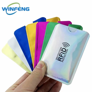 50шт Защитни калъфи за карти със защита от RFID Заключване четец, Защита на притежателя на банковата карта, ID NFC, Алуминиево Фолио, Защита на Кредитна карта