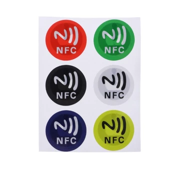 6шт непромокаеми NFC стикери от PET материал, смарт-лепило за етикети Ntag213 за всички телефони