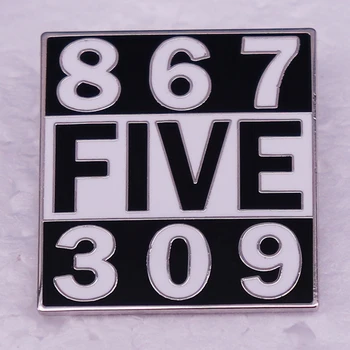 867 Жени с емайл Five 309, забавен музикален икона в стил ретро от 80-те, брошка Джени Песен, бижута, подаръци за приятели