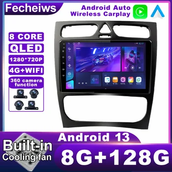 9 Инча Android 13 За Mercedes Benz C-Class W203 C200 C320 C350 CLK W209 2002-2005 Г. Радиото в автомобила на 4G LTE Мултимедийна Навигационна GPS
