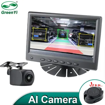AHD 1080P PAL 7-Инчов IPS Монитор за Паркиране на коли с Откриване на Слепи Зони Радарной Аларма Ai Smart Tracker Камера за Задно виждане