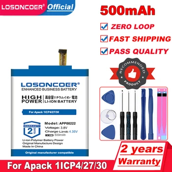 LOSONCOER 500mAh APP00222 Батерия за Apack 1ICP4/27/30 За смарт часовници Fossil Q Explorist Gen3 Gen 3 Батерия ART5004