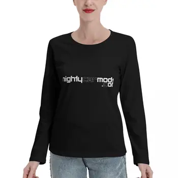 Mighty Car Модификации - просто лого (за тъмни ризи) Тениски с дълги ръкави, однотонная тениска, риза с домашен любимец принтом, дамски дрехи