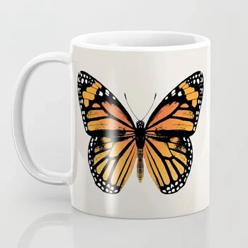 Monarch Butterfly Реколта Кафеена чаша с пеперуда Домашна кафеена чаша 11 грама Керамични Кафеена чаша За любители на Пеперуди Подарък на приятели за Рожден Ден