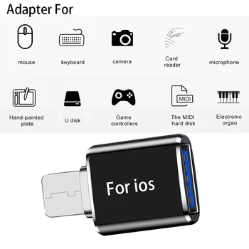 OTG Адаптер За iOS Светкавица Male-USB 3.0 Адаптер за Бързо зареждане Type C-Светкавица Adaptador За iPhone Macbook