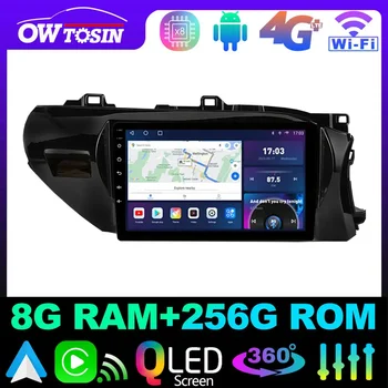 Owtosin QLED 1280*720P 8 Core 8 + 128G Автомагнитола За Toyota Hilux Pick Up AN120 2015-2023 RHD GPS Навигация Carplay Android Auto
