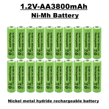 Акумулаторна батерия тип АА, 1.2, 3800 mah, ni-металлогидридный батерия, подходяща за дистанционни управления, играчки, часовници, радиостанции и т.н.