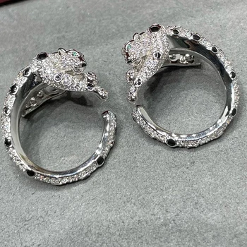 Висококачествени Нови леопардовые обеци от сребро S925 проби, Класически Универсален бижута подарък за годишнина от сватбата жените