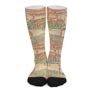 Град Цюрих рисунка на дървена платформа Джордж Браун и Франц Хогенберга, 1581 Чорапи Мъжки чорапи нови в мъжките чорапи
