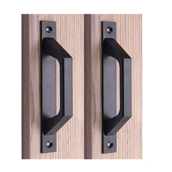 Дръжки на вратите от алуминиева сплав Черен цвят дръжки на Вратите за тераси, спалня, Кухня, Сребристо-бяла Мебелното дръжка Врата хардуер 1БР