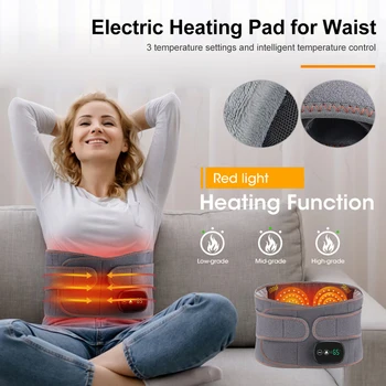 Електрическа топла вода чанта за кръста с масажен колан Вибриращ масажор 3 настройки на температурата, за облекчаване на болката, Акумулаторна батерия