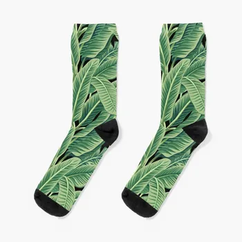 Зелени тропически бананови листа II Чорапи топли зимни чорапи Чорапи за кроссфита ретро незаменими Луксозни Дамски чорапи Мъжки
