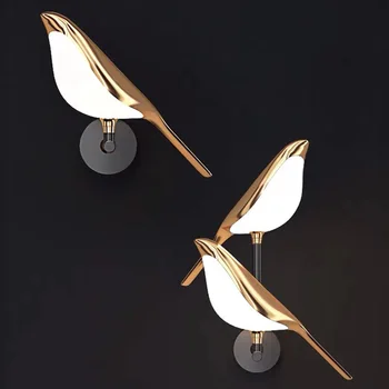 Златната Птица LED монтиран на стената Лампа, Хол Бар Нощни Окачен Лампата е Новост Въртящи монтиран на стената Лампа, Нощно Шкафче За Спалня Фоайето на Стенни Аплици