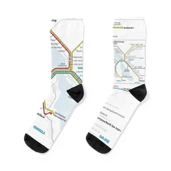 Карта на БАРТ - Карта бързо транзит Bay Area 2021 Чорапи комплект спортни чорапи футболни мини мъжки чорапи в цветенце Луксозни дамски