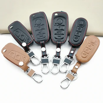 Кожен калъф за ключове на Ключодържател за ключове от кола, калъф за ван на FIAT 500 и Panda Stilo Punto Doblo Grande Bravo 500 Ducato
