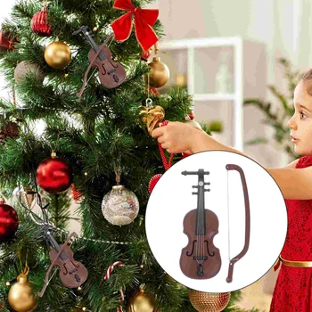 Коледен Окачен медальон Дневен Окачен Медальон Малки Аксесоари Висулка Фестивал на цигулка от дървени зърно Занаяти Украса със собствените си ръце