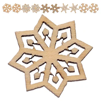 Коледна украса под формата на снежинки: 200шт висящи изрезки, парчета дърво, декорации diy, Коледна елха