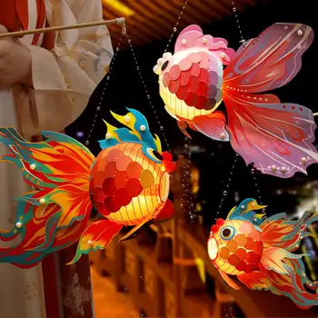 Комплект материали за фенер, направи си сам, Златна рибка, Набор от фенери, Традиционен китайски фенер за пролетните фестивали в средата на есента, Фенер-лампа