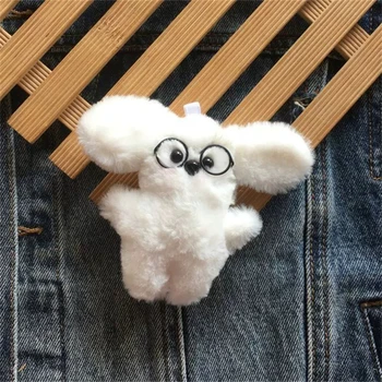 Корея 3D Бяло кученце Плюшен кукла Супер Сладък Титуляр за телефон Расширяющаяся поставка за улавяне на гнездото за iphone 15 14 13 Зимата на Топло скоба за захващане