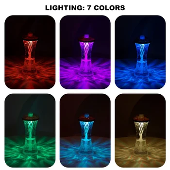 Кристален Настолна Лампа с Овлажнители на Въздуха, 7 Цвята, което променя Домакински Овлажнител на Въздуха, 320 мл, Брилянт Нощна Лампа за Дневна, Спалня
