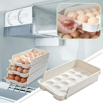 Кутия за съхранение на свежест на яйцата в хладилника, Кутия за яйца, Кутия за яйца в кухнята, Кутия за яйца Може да бъде многопластова, Контейнер за зърнени храни и мляко