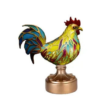 Лампа за подсветка за пиле, лека нощ с петел от смола на батерии, чиято Декоративна украса от пиле с осветление за любителите на животни, Настолна лампа