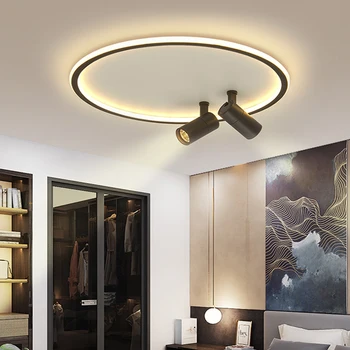 Модерна led полилей, просто осветление за хол, спалня, кабинет, Златисто-черни Вътрешни лампи, осветителни тела с регулируема яркост AC90-260V