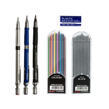 Набор от механични моливи 2,0 мм Kawaii Черни Автоматични моливи за чертане, дизайн, живопис за писане, Подарък за деца и момичета, канцеларски материали, ученически пособия