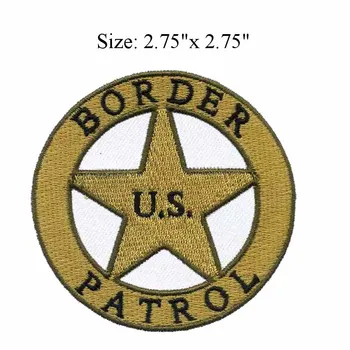 Нашивка с бродерия на граничния патрул на САЩ ширина 2,75 инча / голяма звезда / стикер на джърси / аксесоари за дрехи
