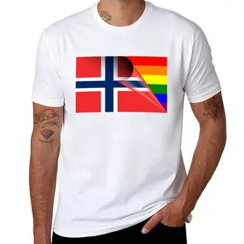 Нов флаг Норвегия, гей-Гордост, тениска с Розови Флага, кавайная дрехи, летни дрехи, спортни ризи, мъжки бели тениски