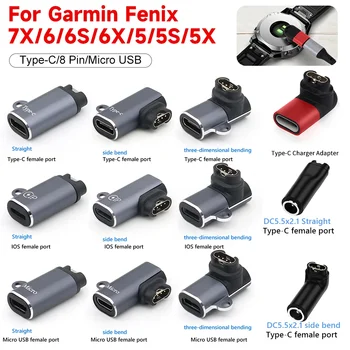 Преносим Адаптер за Зарядно Устройство Отвор за захранващия кабел Type-C/8 Pin/Micro USB Поддържа Прехвърляне на данни, Garmin Fenix 7/7 S