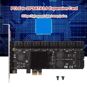Пристанището на карти за разширяване на PCIE Карта за разширяване на PCIE адаптера с 20 порта 6 Gbit / s PCI-Express X1 SATA3.0 Странично разширяване Карта