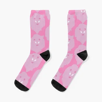 Розови чорапи с лъв, коледни мини футболни чорапи, мъжки и женски