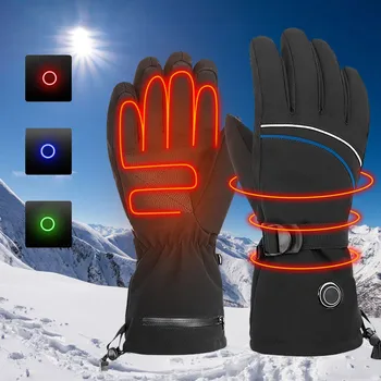 Ръкавици с топъл, зимни електрически Топли ръкавици за мъже, жени, автоматични ръкавици за жени, зимни ръкавици с отопляем през студеното време, ръкавици без пръсти