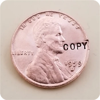РЯДКО КОПИЕ на МОНЕТИ 1959 година на издаване САЩ Lin coln Wheat Cent Penny COPY COIN