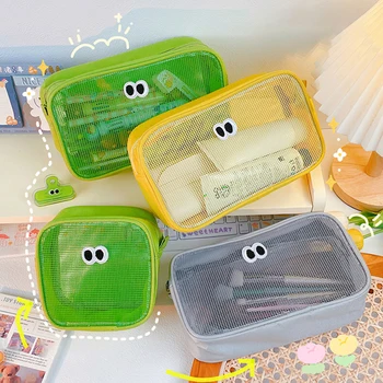 Сладък Mesh bag Пътни чанти за съхранение на Косметичка Многофункционална Кутия за съхранение на Принадлежности за баня, Чанти с цип Кутия за грим