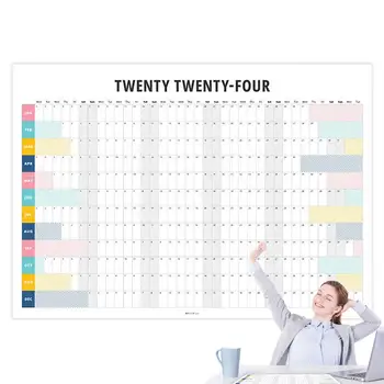 Стенен календар в 2024 година, стенни календари, организатор на задачи, годишен календар и списък на годината, е да организира работата и живота си за приятелите семейство