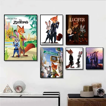 Стенни плакати и щампи, рисунки върху платно от аниме на Дисни, анимации за филма 