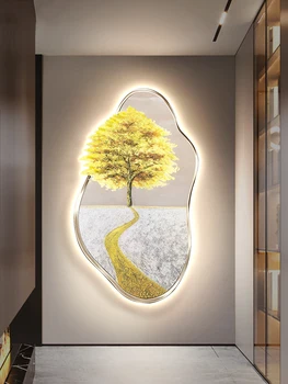 Стенопис с led лампа в края на коридора декоративна живопис на верандата на Голдън авеню современна, лесен и осмысленна, с