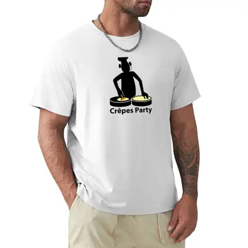 Тениска с изображение на партита Crepes, скъпа дрехи, черни мъжки тениски