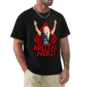 Тениска с логото на Brutal Nerd, облекла в стил хипи, облекла в стил аниме за мъже.