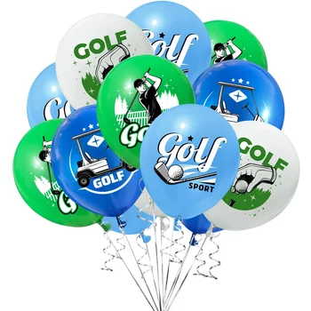 Украса за парти в чест на рождения ден в стил голф, набор от зелени балони за голф, банер честит рожден Ден, Topper за торта, аксесоари за спортни партита