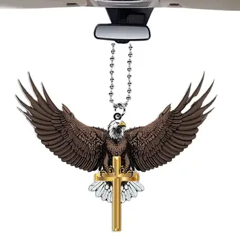 Висулка във формата на орел за кола, акрилно огледало за обратно виждане, окачване под формата на Орел, американски символ, украса за кола и домашен декор