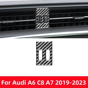 За Audi A6L A6 C8 A7 2019-2023 Аксесоари Авто Централна Панел Воздуховыпуска Довършителни Карбоновыми Стикери За Интериора Декоративна Рамка